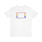 Colorado Pride Flag Tee: Rainbow LGBTQ+ State Silhouette Distressed Shirt