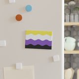 Nonbinary Pride Flag Magnet: Ripple Rectangle Button for Fridge