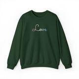 Bigender Love Script Sweatshirt: Subtly Elegant Pride Sweater