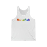 Hawaii Pride Tank Top: Flowing Cursive Design with LGBTQ+ Gradient