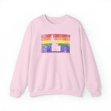 Idaho Pride Flag Sweater: Rainbow LGBTQ+ State Silhouette Distressed Sweatshirt