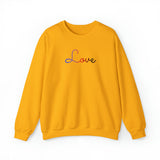 Polyamory Love Script Sweatshirt: Subtly Elegant Pride Sweater