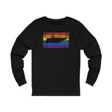 Tennessee Pride Flag Long Sleeve Tee: Rainbow LGBTQ+ State Silhouette Distressed Long Sleeve T-Shirt