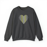 Demigender Heart Lines Sweater: Pride Gradient Sweatshirt