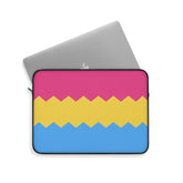 Pansexual Pride Flag Laptop Sleeve: Wavey Print Protective Case