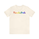 Nevada Pride T-Shirt: Flowing Cursive Design with LGBTQ+ Gradient