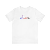 Polyamory Love Script Tee: Subtly Elegant Pride T-Shirt