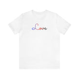 Polyamory Love Script Tee: Subtly Elegant Pride T-Shirt