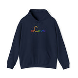 Pride Flag Love Script Hoodie: Subtly Elegant Pride Sweatshirt