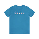 Transgender Flag Hearts T-Shirt: Pride LGBTQ+ Gradient Design