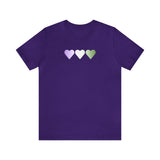 Genderqueer Flag Hearts T-Shirt: Pride LGBTQ+ Gradient Design