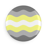 Demigender Pride Flag Magnet: Ripple Round Button for Fridge
