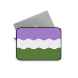 Genderqueer Pride Flag Laptop Sleeve: Ripple Print Protective Case