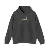 Demigender Pride Hoodie: Flowing Cursive 'Pride' in Gradient Hues