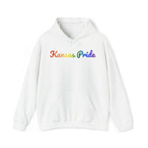 Kansas Pride Hoodie: Flowing Cursive Design with LGBTQ+ Gradient