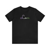 Genderqueer Love Script Tee: Subtly Elegant Pride T-Shirt