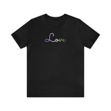 Genderqueer Love Script Tee: Subtly Elegant Pride T-Shirt