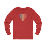Queer Heart Lines Long Sleeve T-Shirt: Pride Gradient Tee