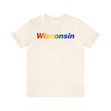 Wisconsin Tee: Vibrant Pride Gradient Design