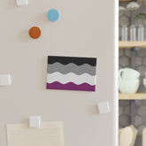 Asexual Pride Flag Magnet: Ripple Rectangle Button for Fridge
