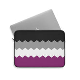 Asexual Pride Flag Laptop Sleeve: Wavey Print Protective Case
