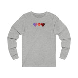 Polyamory Flag Hearts Long Sleeve Tee: Pride LGBTQ+ Gradient Design