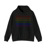 Pennsylvania LGBTQ+ Pride Flag, Faded Black Hoodie