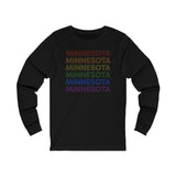 Minnesota LGBTQ+ Pride Flag, Faded Black Long Sleeve Tee