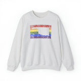 Oklahoma Pride Flag Sweater: Rainbow LGBTQ+ State Silhouette Distressed Sweatshirt