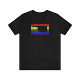 Oklahoma Pride Flag Tee: Rainbow LGBTQ+ State Silhouette Distressed Shirt