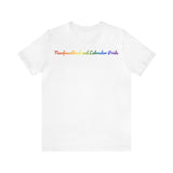 Newfoundland and Labrador Pride T-Shirt: Flowing Cursive Design with LGBTQ+ Gradient