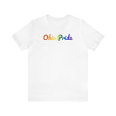 Ohio Pride T-Shirt: Flowing Cursive Design with LGBTQ+ Gradient