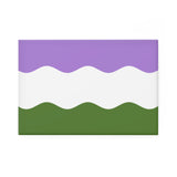 Genderqueer Pride Flag Magnet: Ripple Rectangle Button for Fridge
