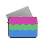 Polysexual Pride Flag Laptop Sleeve: Ripple Print Protective Case
