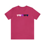 Genderfluid Flag Hearts T-Shirt: Pride LGBTQ+ Gradient Design