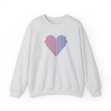 Bisexual Heart Lines Sweater: Pride Gradient Sweatshirt