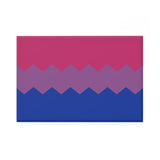 Bisexual Pride Flag Magnet: Wavey Rectangle Button for Fridge