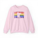 Minnesota Pride Flag Sweater: Rainbow LGBTQ+ State Silhouette Distressed Sweatshirt