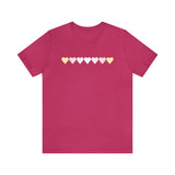Pangender Flag Hearts T-Shirt: Pride LGBTQ+ Gradient Design