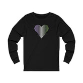 Genderqueer Heart Lines Long Sleeve T-Shirt: Pride Gradient Tee