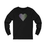 Genderqueer Heart Lines Long Sleeve T-Shirt: Pride Gradient Tee