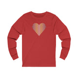 Demigender Heart Lines Long Sleeve T-Shirt: Pride Gradient Tee
