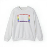 South Dakota Pride Flag Sweater: Rainbow LGBTQ+ State Silhouette Distressed Sweatshirt