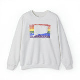 Connecticut Pride Flag Sweater: Rainbow LGBTQ+ State Silhouette Distressed Sweatshirt