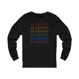 Alabama LGBTQ+ Pride Flag, Faded Black Long Sleeve Tee