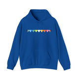 Queer Flag Hearts Hoodie: Pride LGBTQ+ Gradient Design