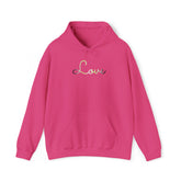 Agender Love Script Hoodie: Subtly Elegant Pride Sweatshirt