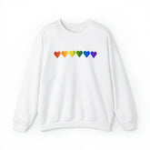 Pride Flag Hearts Sweatshirt: Pride LGBTQ+ Gradient Design
