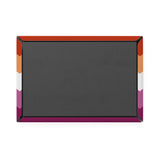 Lesbian Pride Flag Magnet: Wavey Rectangle Button for Fridge