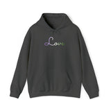 Genderqueer Love Script Hoodie: Subtly Elegant Pride Sweatshirt